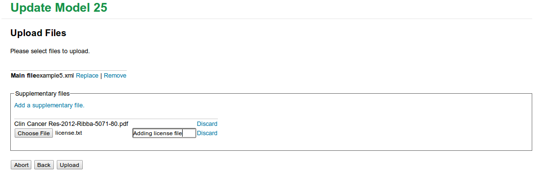 Adding files to a model